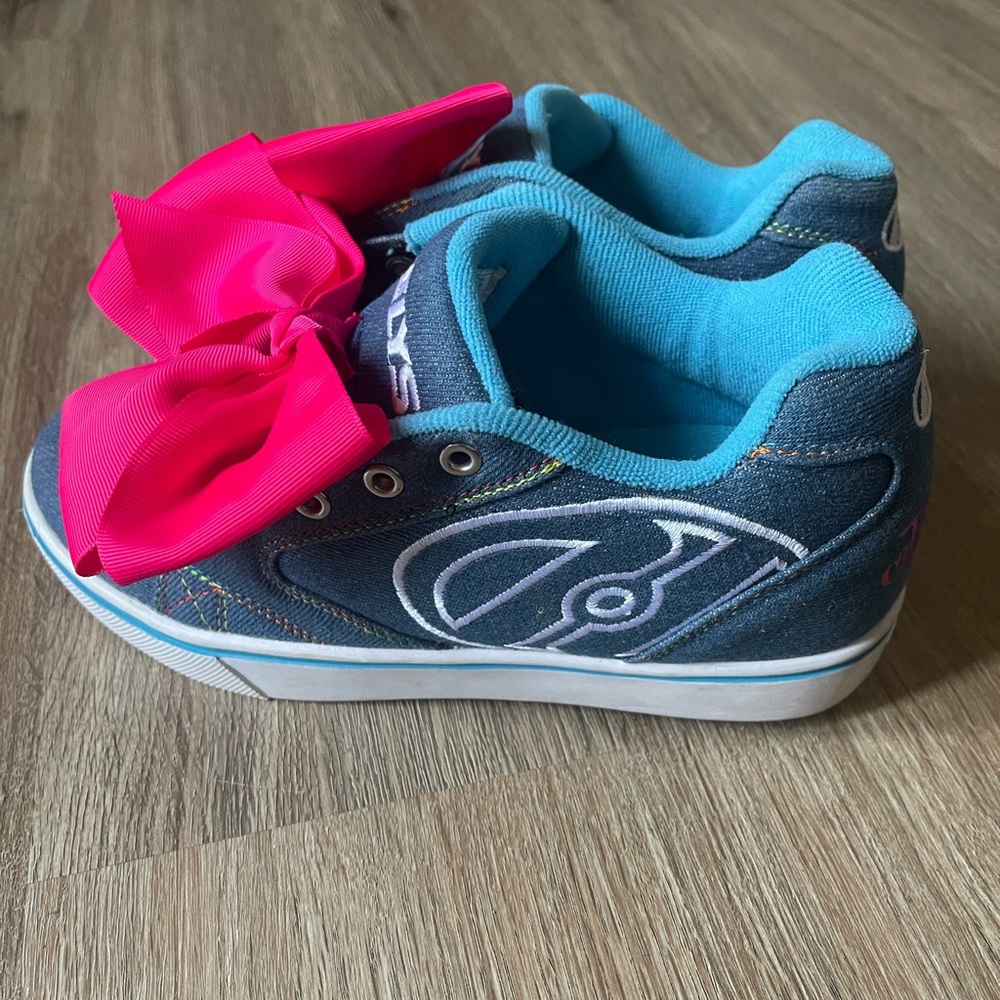 Heelys Propel JoJo Siwa Blue Denim Big Bow Skate Shoes Size youth 5